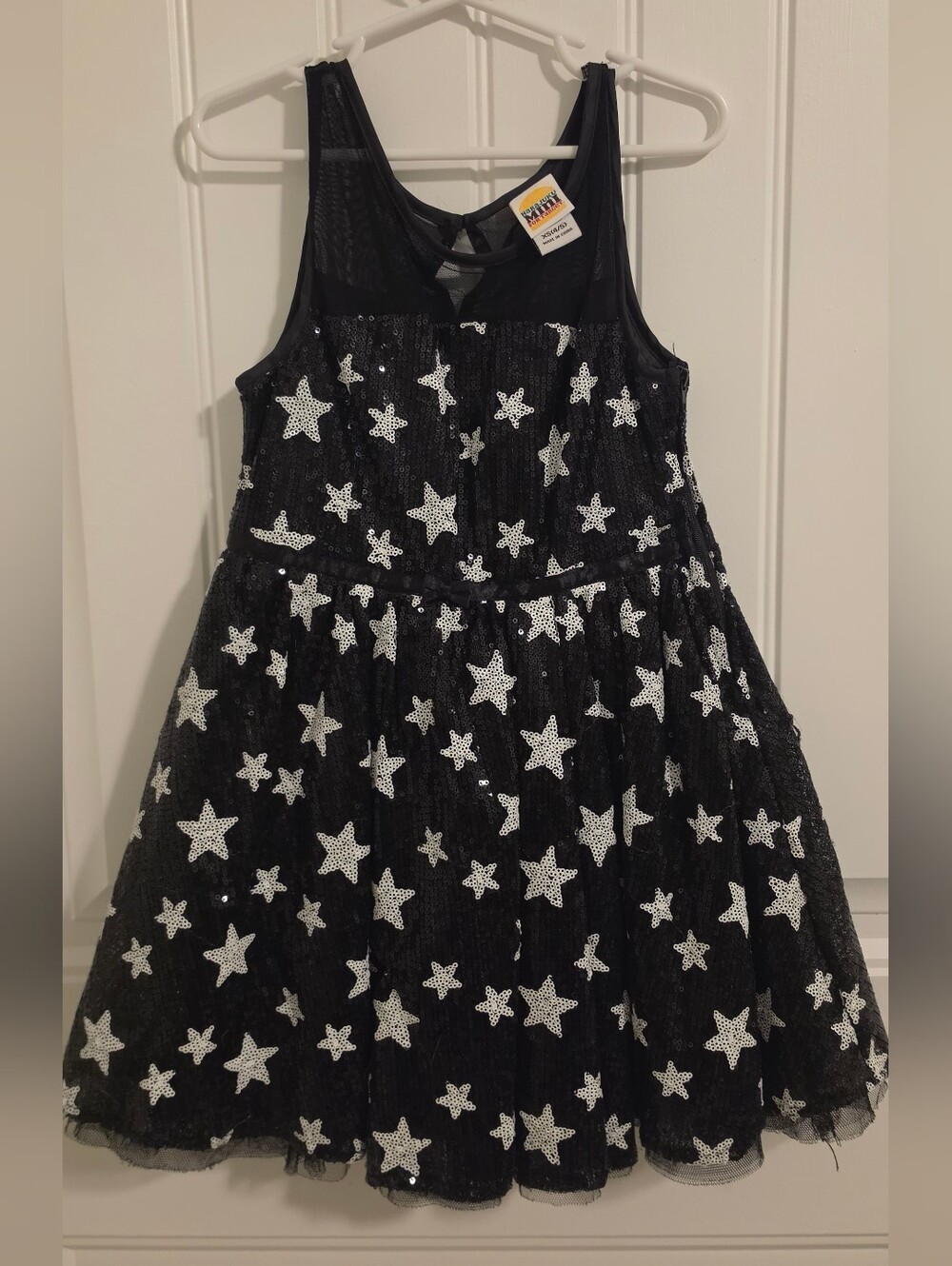 Girls' Black Sequin Star Mesh Party Dress by Harajuku Mini